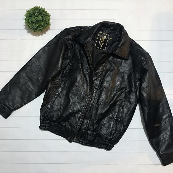 Vintage Jackets & Blazers - Roberta Amee NWT Vintage 1980s Patchwork Pigskin Leather Women’s Size Medium‎